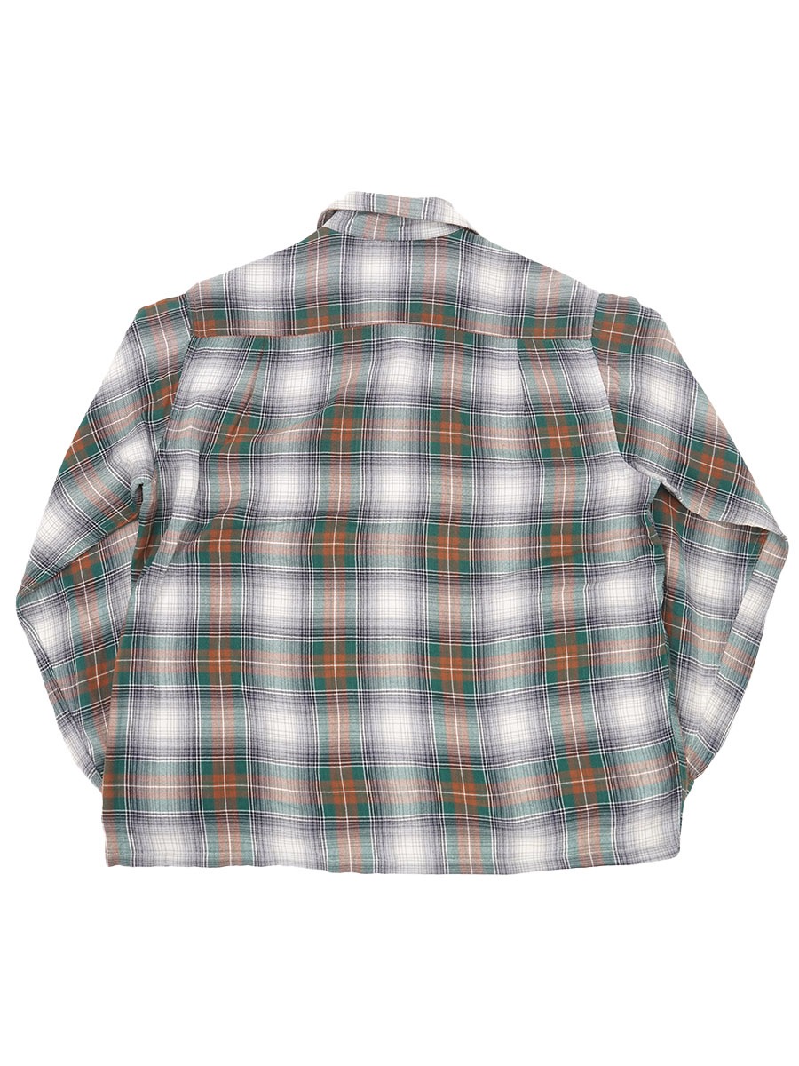 60's Clybourne 好配色チェック レーヨン ループカラーシャツ 表記(M)