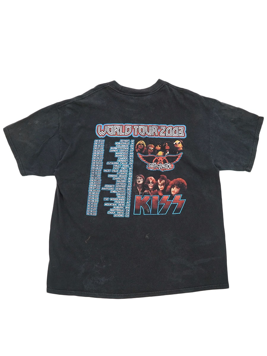 00'S M&O ''KISS AEROSMITH WORLD TOUR 2003'' 両面プリント Tシャツ