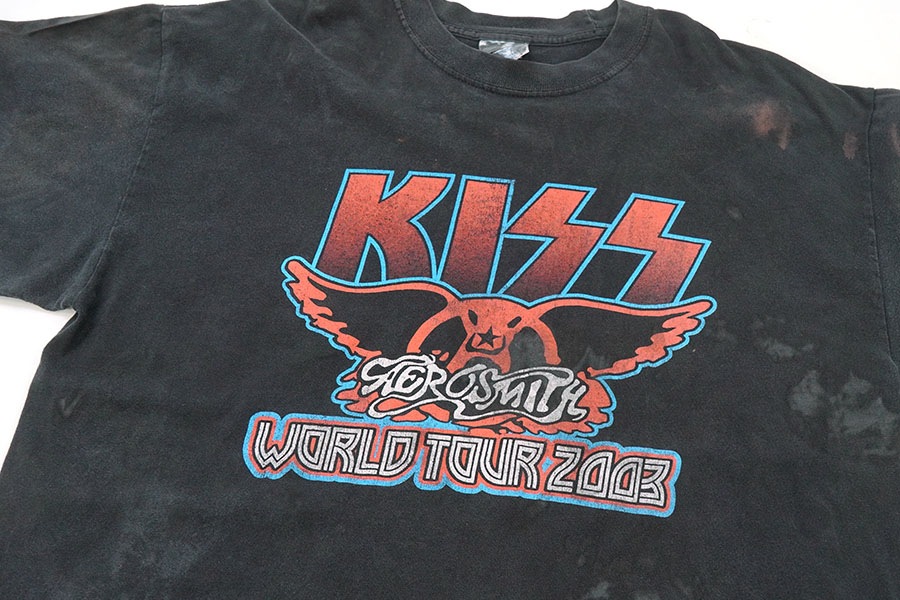 00'S M&O ''KISS AEROSMITH WORLD TOUR 2003'' 両面プリント Tシャツ