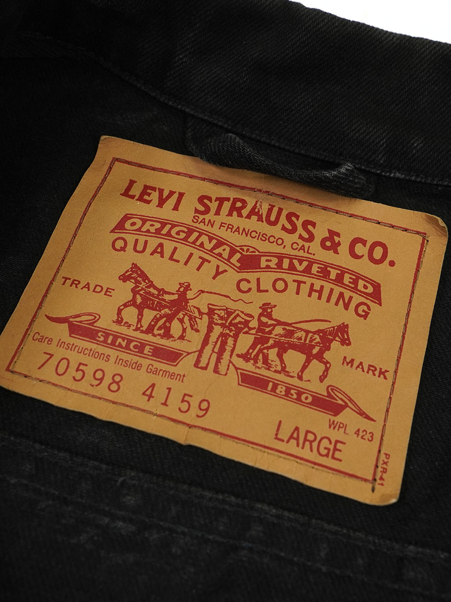 90's Levi's 70598 4ポケ ブラック デニムジャケット デカパッチ