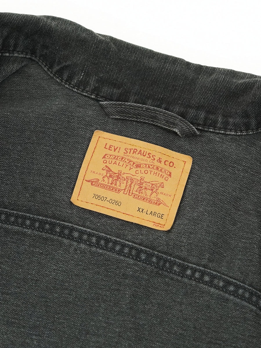 Levi's ブラック　デニムジャケット　70507 コロンビア製　XXL 美品 XL 先染め 70507 USA Levi's ブラックデニムジャケット