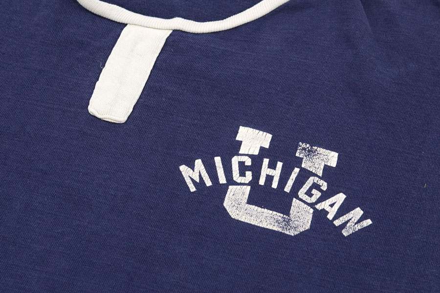 60'S CHAMPION ''MICHIGAN'' RINGER T SHIRT NAVY (APPROX.LARGE)