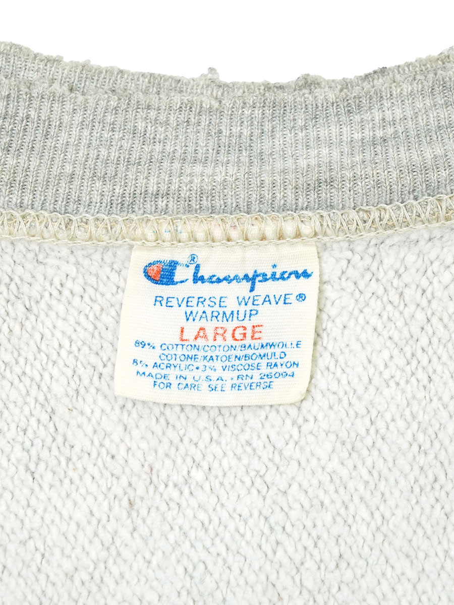 80's プリントタグ チャンピオンRW ''NAVY'' 染み込みプリント 表記(L