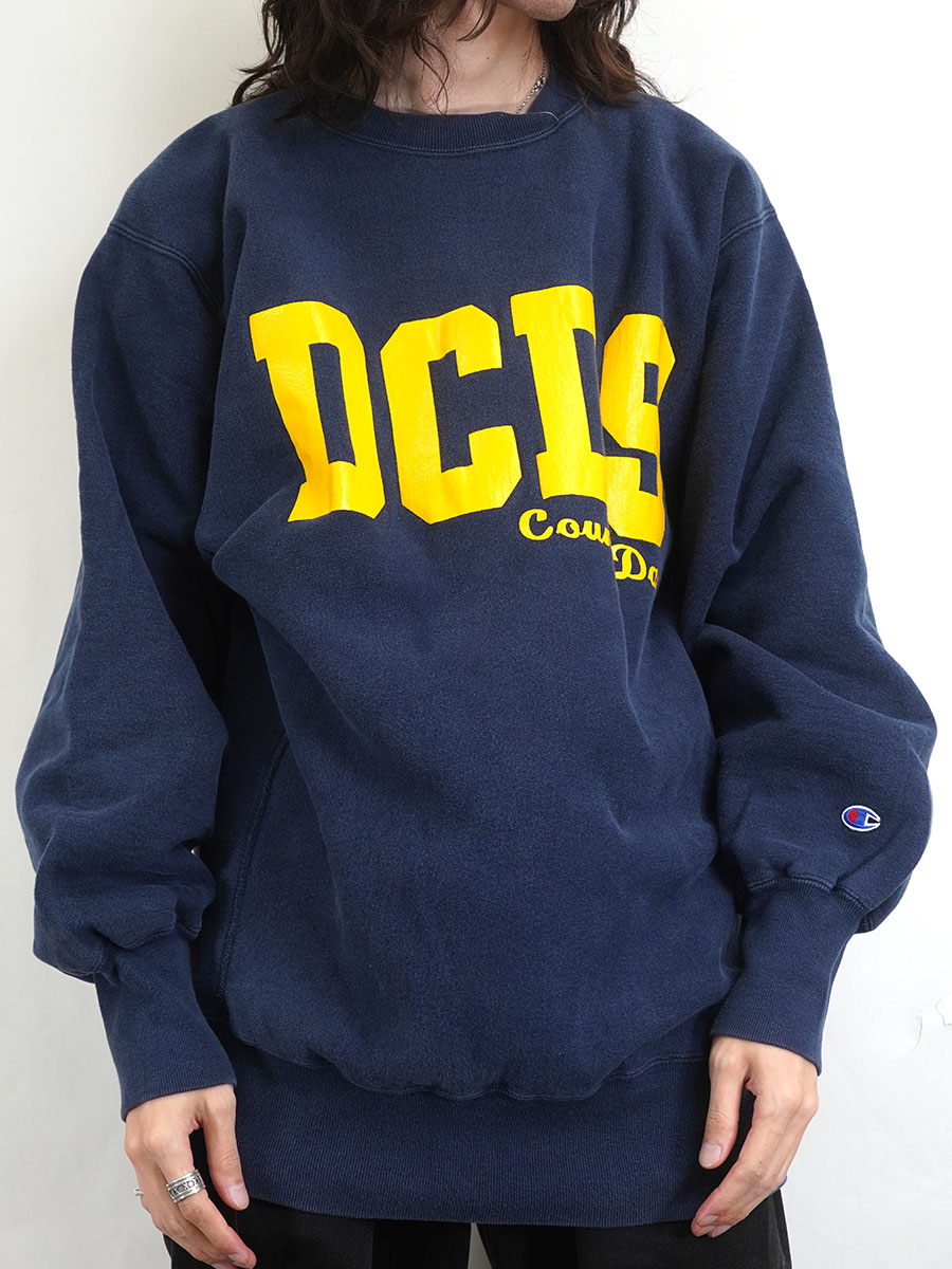 90's 刺繍タグ チャンピオンRW ''DCDS Country Day'' ネイビー