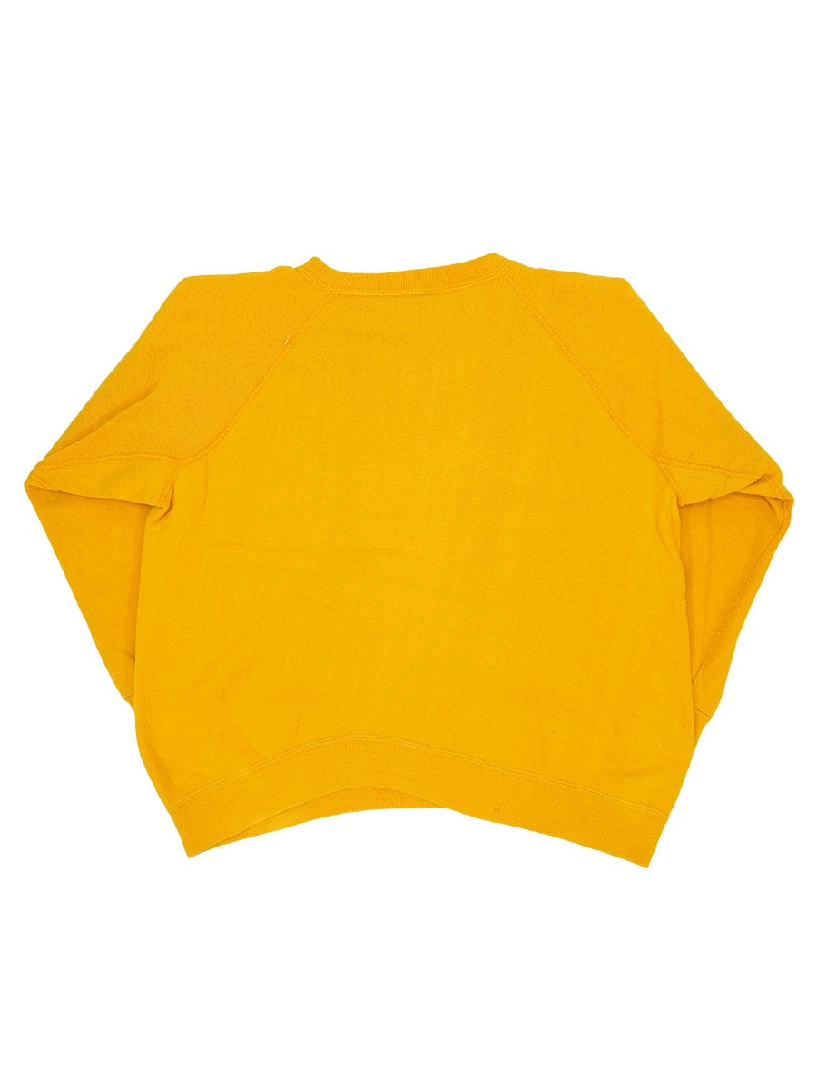 Darich イエロー フリースウェット FREEサイズ 60's~ ''FLYING E RANCH'' フロッキープリント ラグラン
