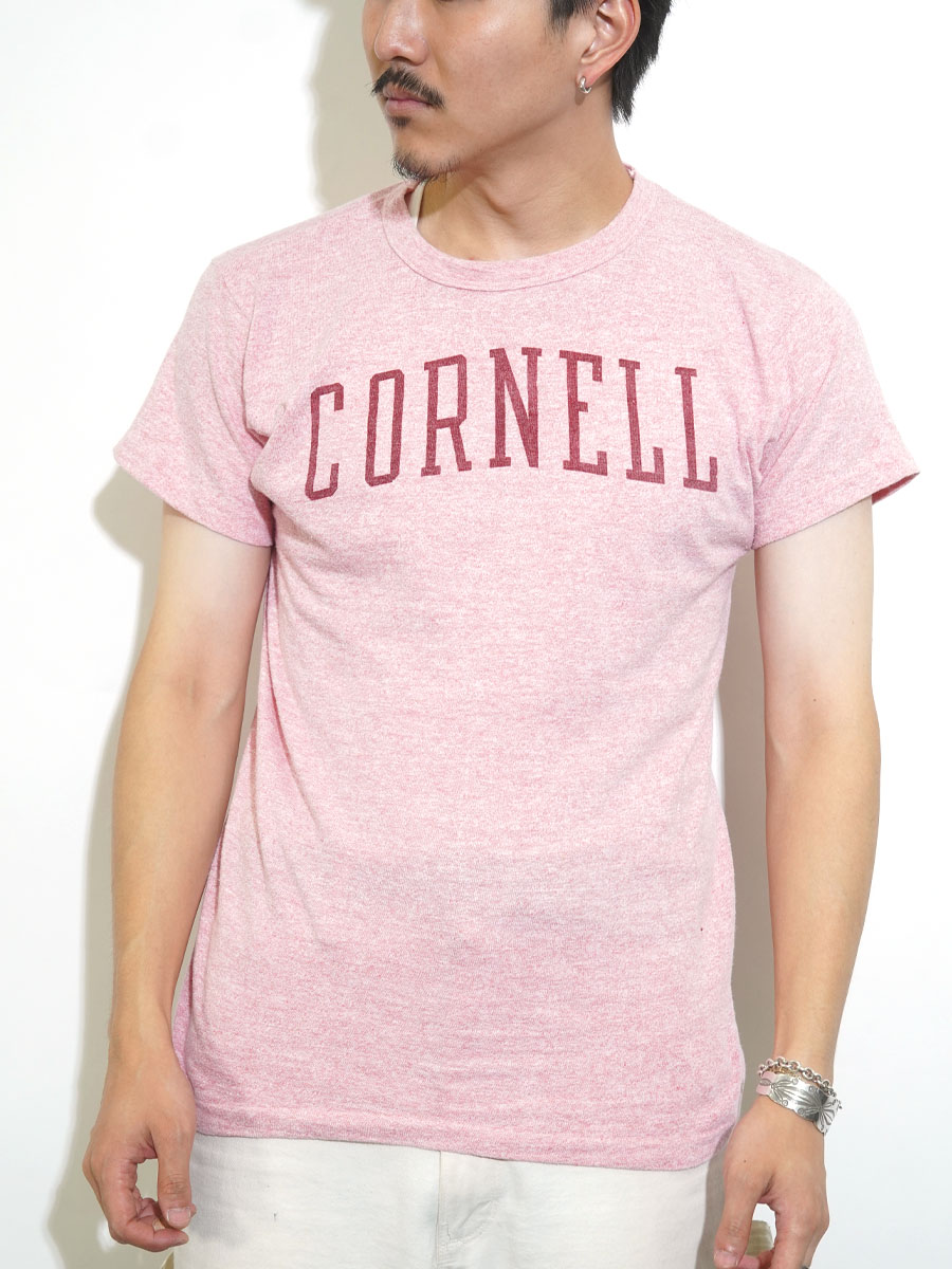 60' ランタグ チャンピオン 赤霜降り ''CORNELL'' 染み込み Tシャツ 表記(M)