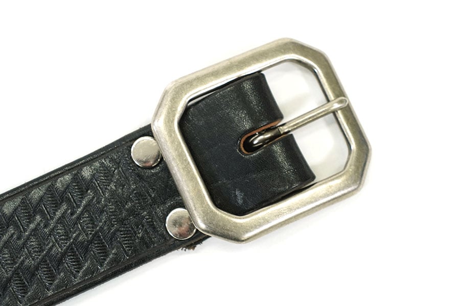 OLD バスケットウィーブ ブラックレザーベルト 表記(32) | すべての