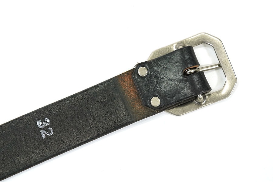 OLD バスケットウィーブ ブラックレザーベルト 表記(32) | すべての