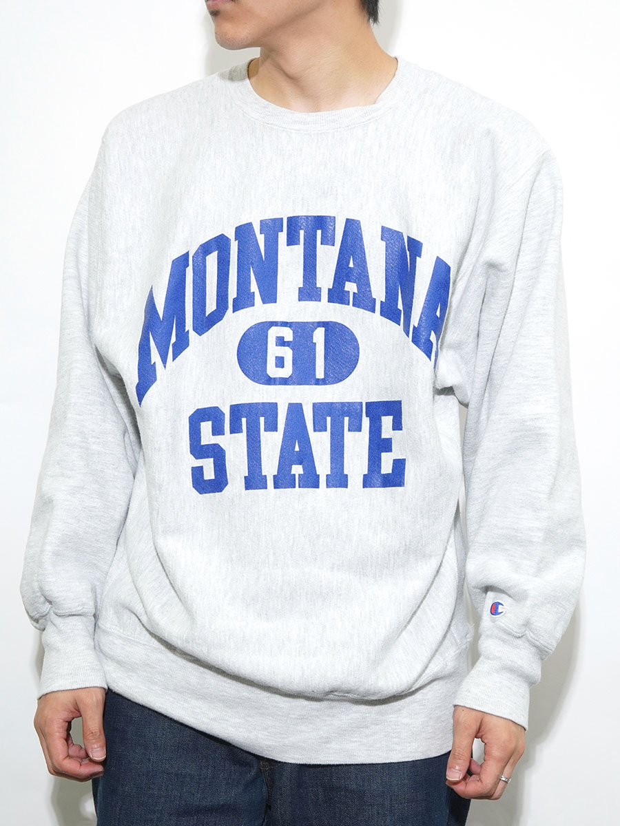 90's 刺繍タグ チャンピオンRW ''MONTANA 61 STATE'' 3段プリント 表記(XL) USA製