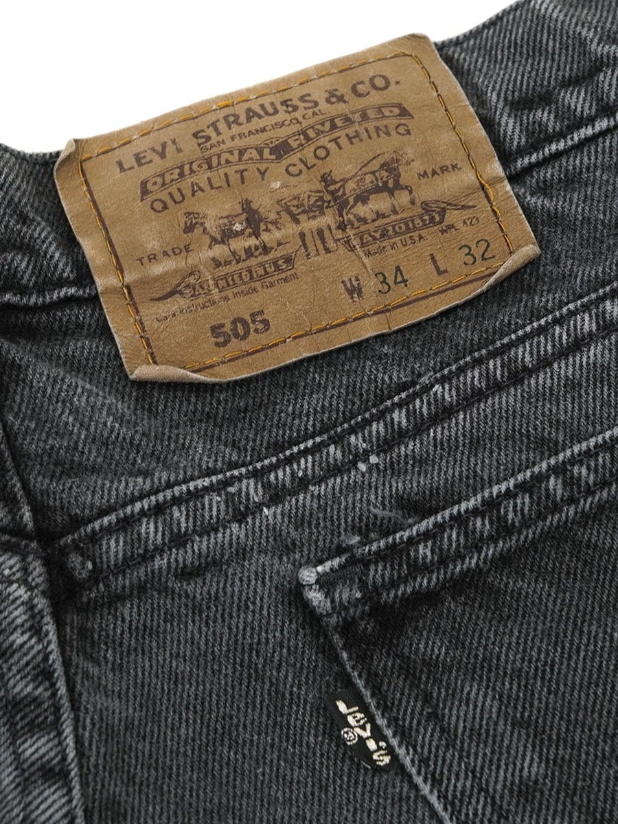 90's LEVI'S 505 ブラックデニムパンツ 黒タブ 表記(W34 L32) USA製