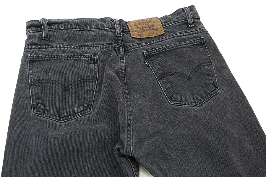 90's LEVI'S 505 ブラックデニムパンツ 黒タブ 表記(W34 L32) USA製