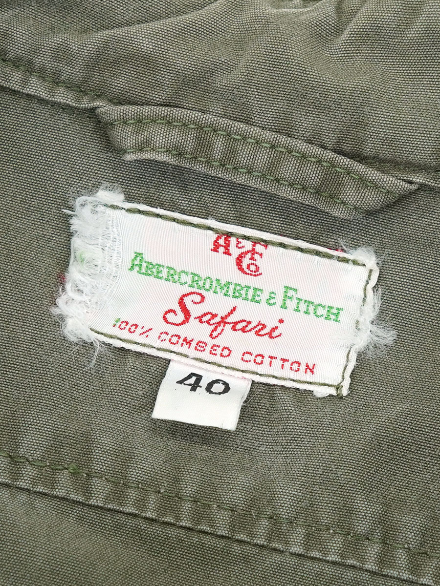60's～ Abercrombie&Fitch SAFARIジャケット オリーブ 表記(40)