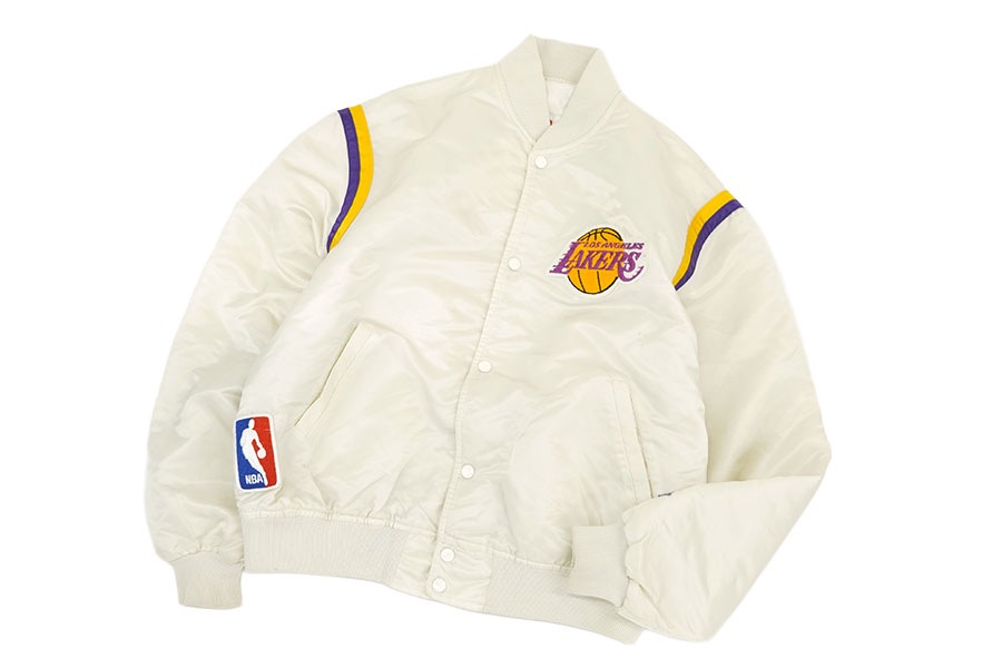 80's STARTER ''LOS ANGELES LAKERS'' サテンスタジャン ホワイト