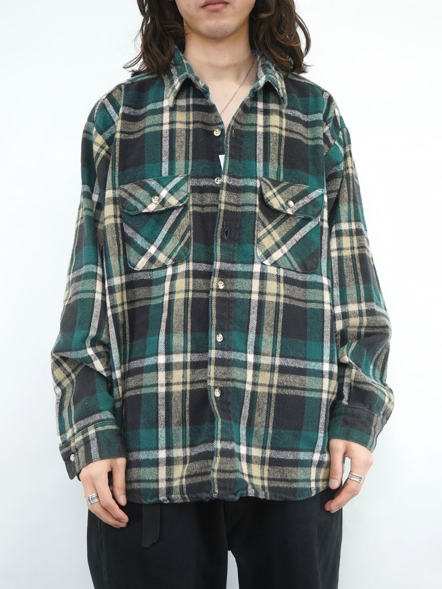 90'S FIVEBROTHER PLAID FLANNEL SHIRT (SIZE. 2 X LARGE) MADE IN USA