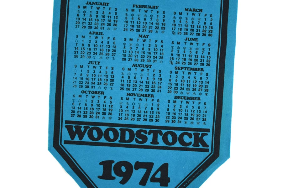 ７０年代アメリカビンテージペナント7枚セット(１７枚より変更) 70's ''WOODSTOCK 1974'' フェルトペナント ブルー DEAD | SOLD OUT