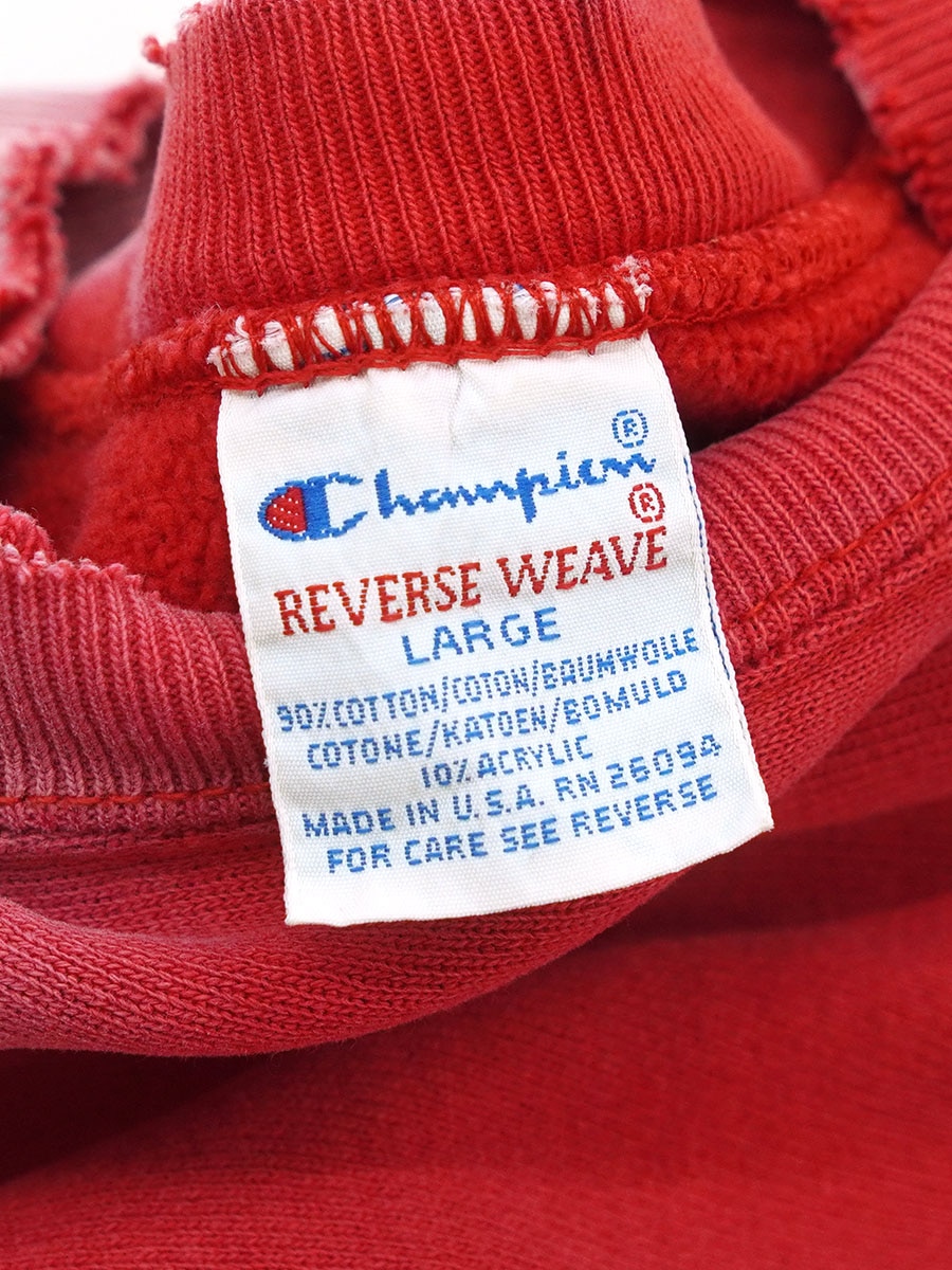 90'S CHAMPION REVERSE WEAVE CREW PLAIN SUN FADE RED (SIZE.LARGE