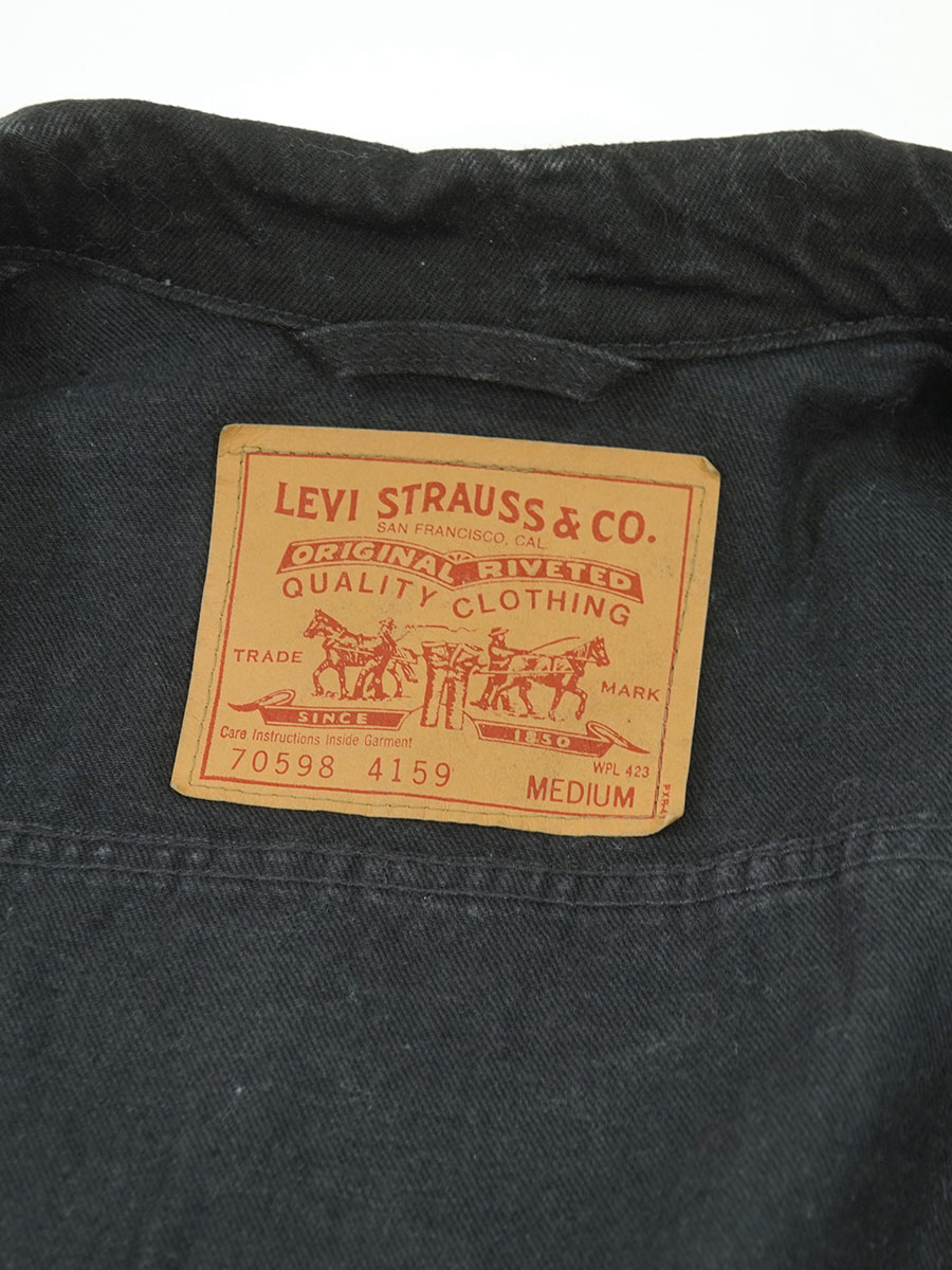 90's LEVI'S 70598 4ポケ ブラックデニムジャケット 表記(M