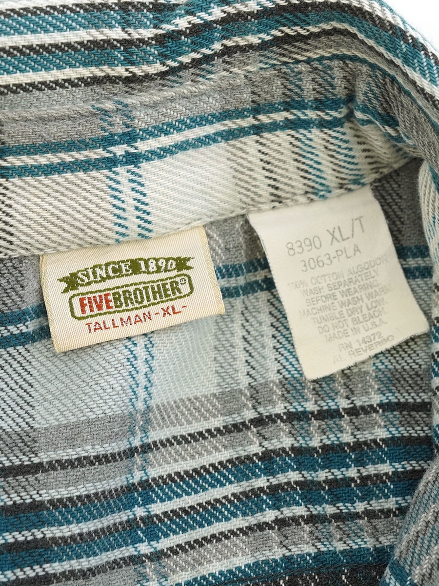 90's FIVE BROTHER 好配色チェック フランネルシャツ 表記(XL TALL