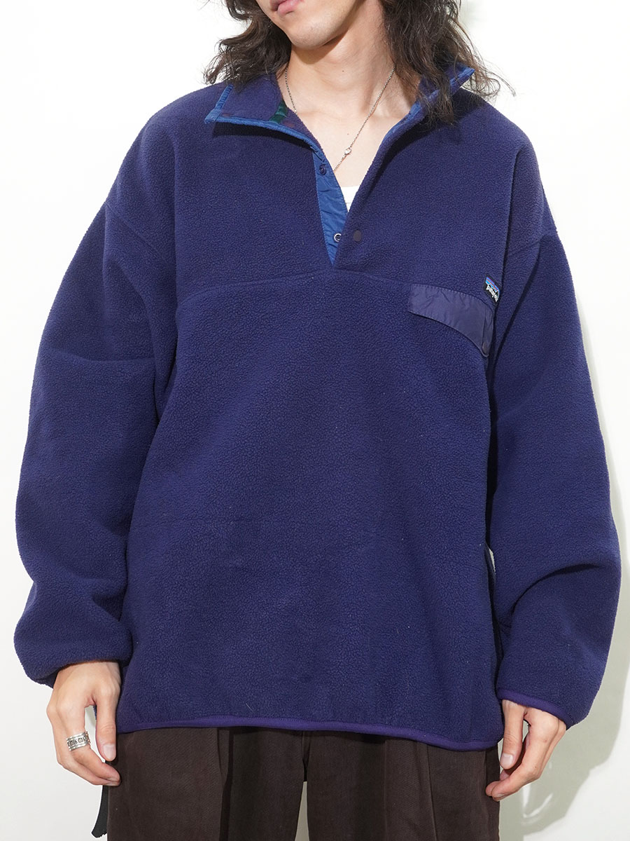 パタゴニア　シェルドシンチラ　プルオーバー 96 パタゴニア シンチラスナップTプルオーバー ブライトネイビー