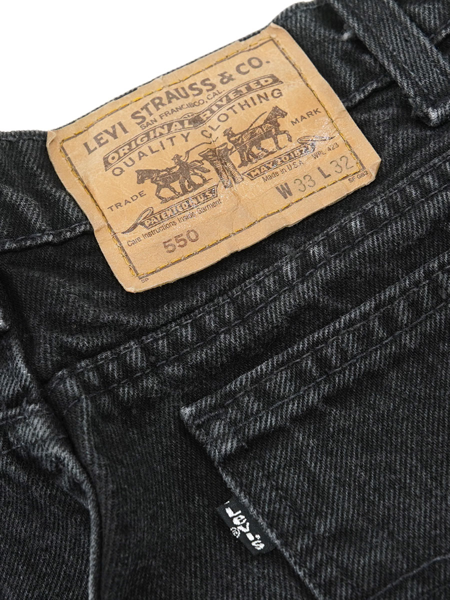 90's Levi's 550 ブラックデニムパンツ 黒タブ 表記(W33 L32) USA製