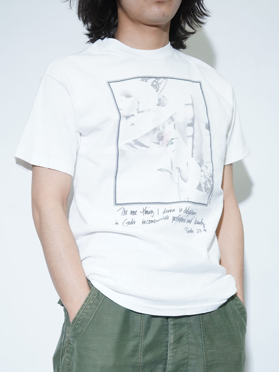 90'S HANES ''THE ONE THING I DESIRE IS DELIGHTING IN GOD'S INCOMPARABLE PERFECTIONS AND BEAUTY.'' T SHIRT (SIZE.MEDIUM)