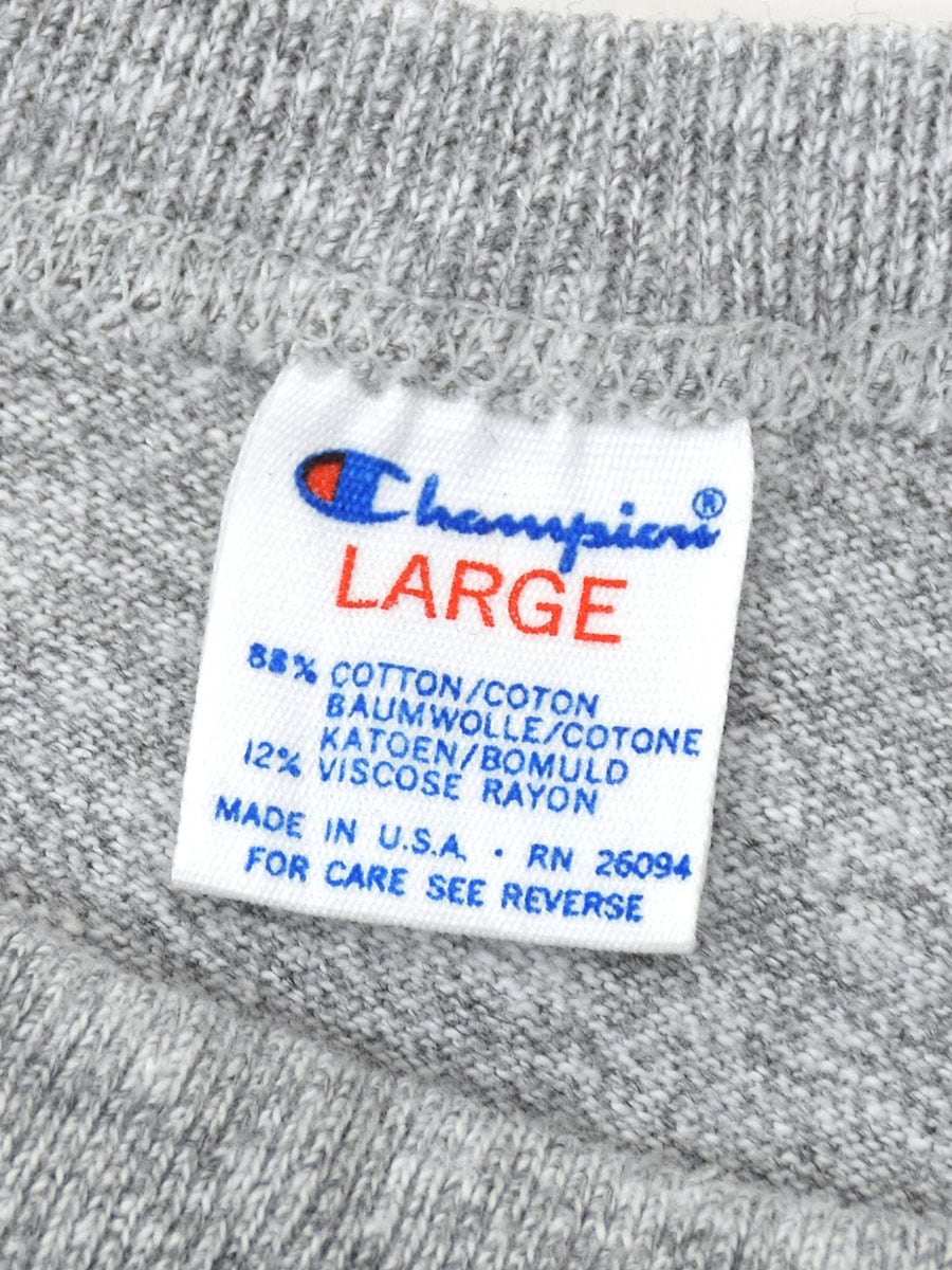 80's トリコタグ チャンピオン ''NYU'' プリント Tシャツ 霜降りグレー