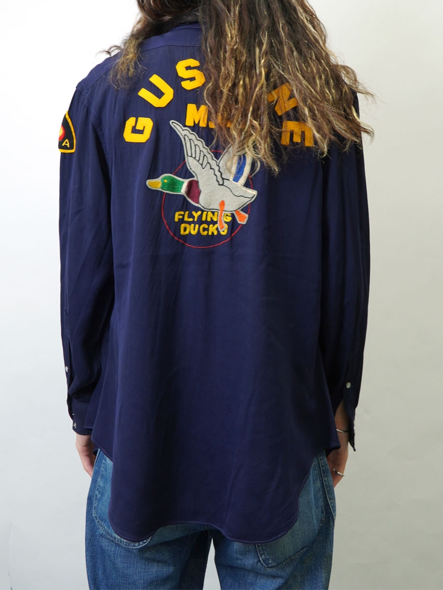 50's Farnsby ''GUSTINE M.C'' レーヨンウエスタンシャツ AMAワッペン