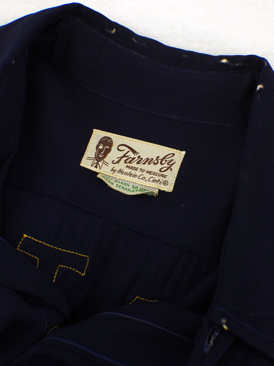 50's Farnsby ''GUSTINE M.C'' レーヨンウエスタンシャツ AMAワッペン 実寸(15 1/2位)