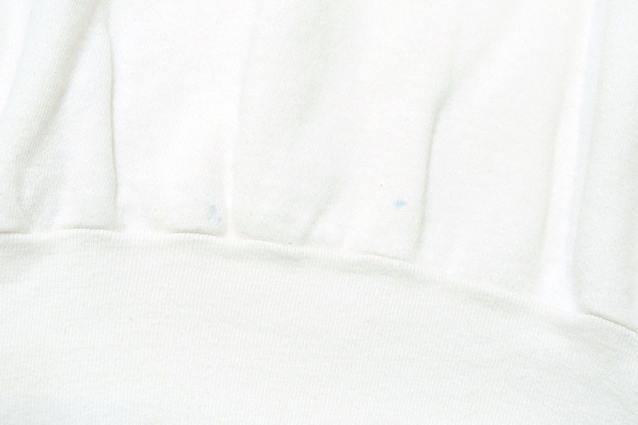 60's ''WHY SWEAT'' 半袖スウェット 染み込みプリント 白 実寸(L位)