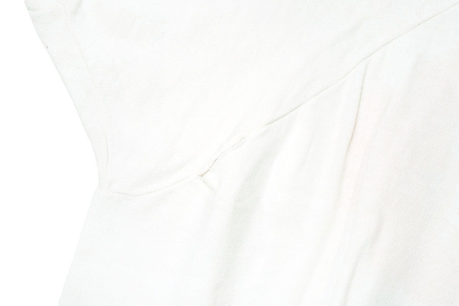 60's ''WHY SWEAT'' 半袖スウェット 染み込みプリント 白 実寸(L位)