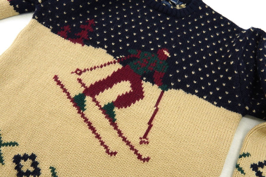 Polo Ralph Lauren スキー柄ニット M 90S】POLO RALPH LAUREN 【スキー柄 ニット】M 90年代 セーター