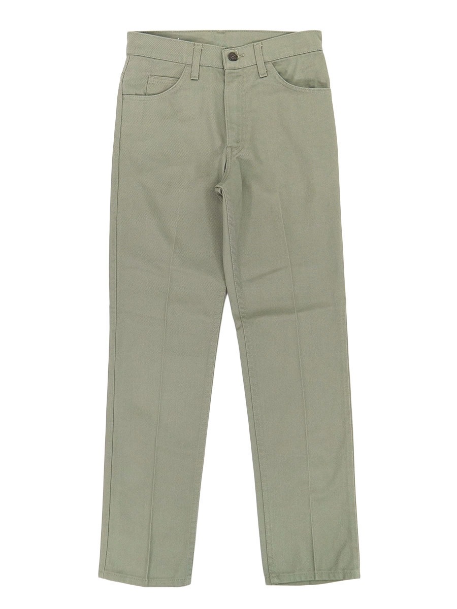 70'S LEVI'S STA-PREST BIG-E COTTON TWILL PANTS MOSS GREY (APPROX.W28 L28.5)