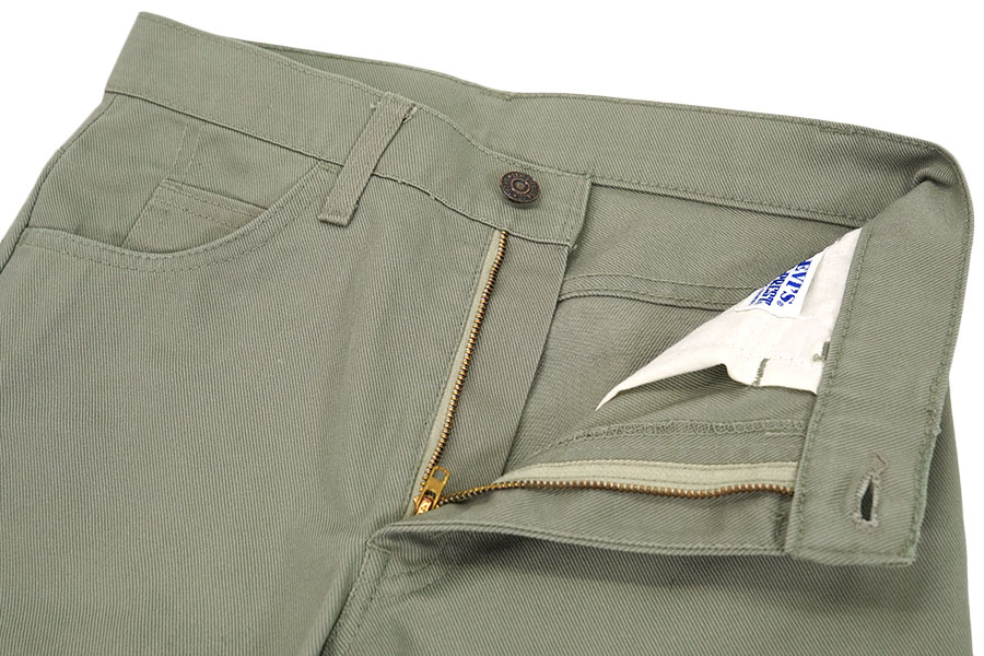 70'S LEVI'S STA-PREST BIG-E COTTON TWILL PANTS MOSS GREY (APPROX.W28 L28.5)
