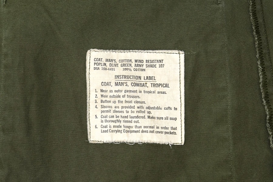 60s U.S.ARMY ジャングルファティーグジャケット 3rd ノンリップ 表記