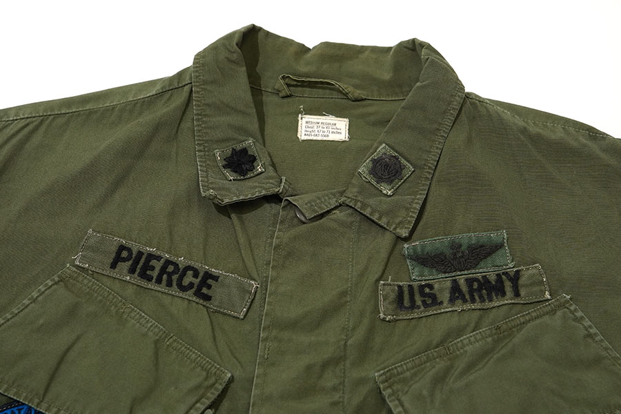 60s U.S.ARMY ジャングルファティーグジャケット 3rd ノンリップ 表記