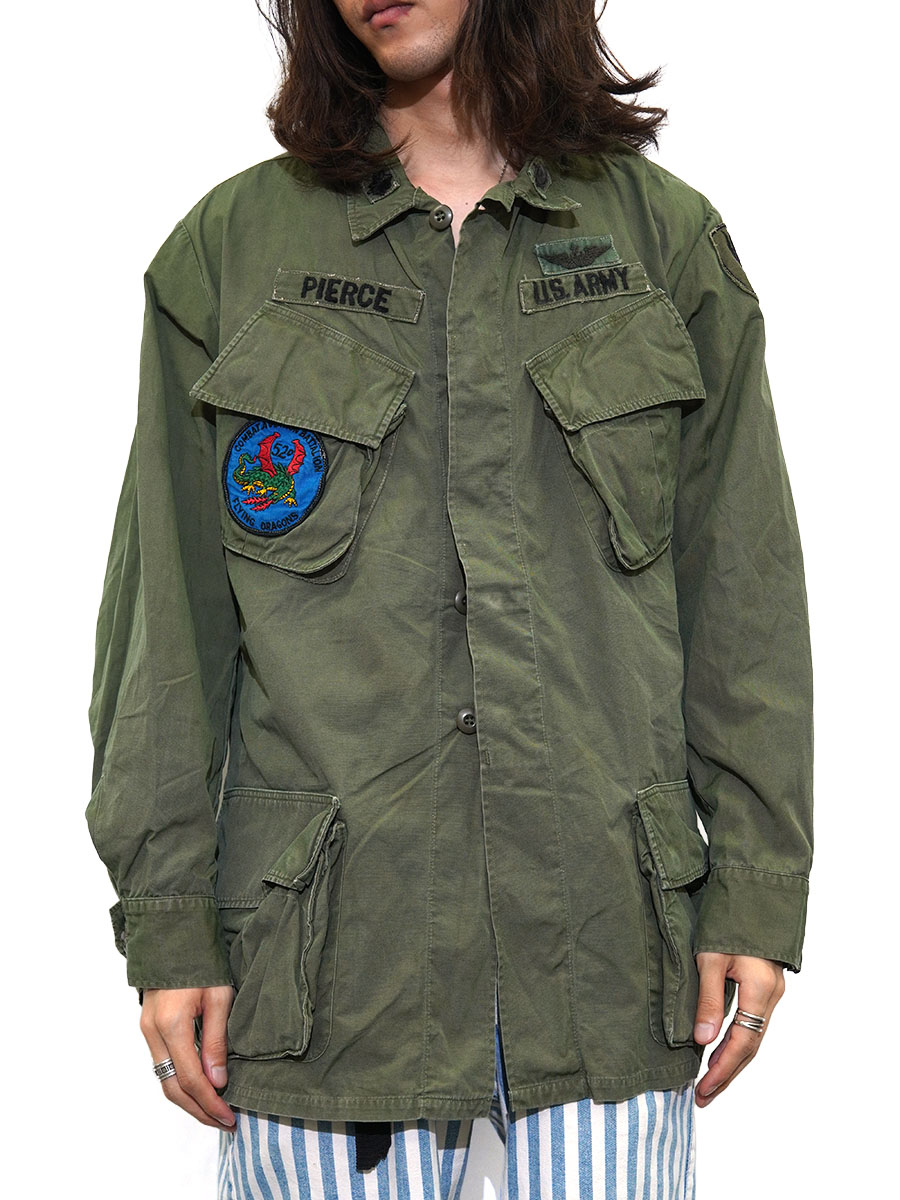 60s U.S.ARMY ジャングルファティーグジャケット 3rd ノンリップ 表記