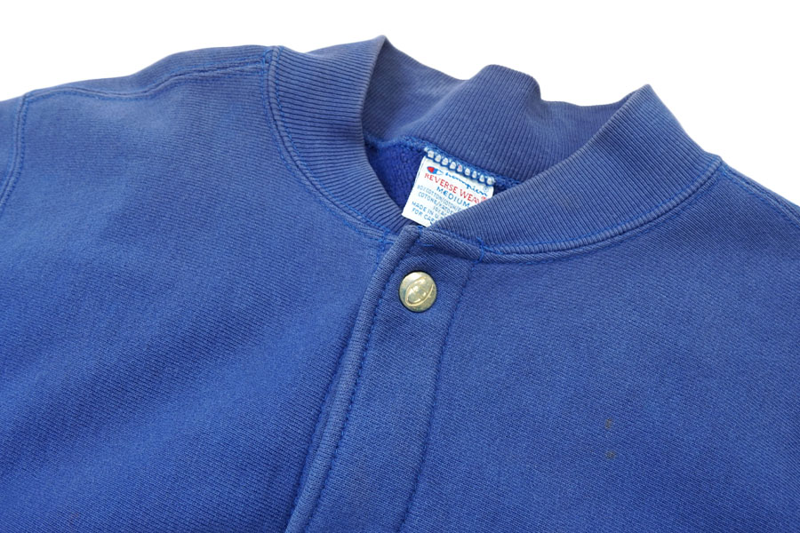 90'S CHAMPION REVERSE WEAVE FULL SNAP SWEAT CARDIGAN PLAIN ROYAL BLUE (SIZE.MEDIUM) MADE IN USA