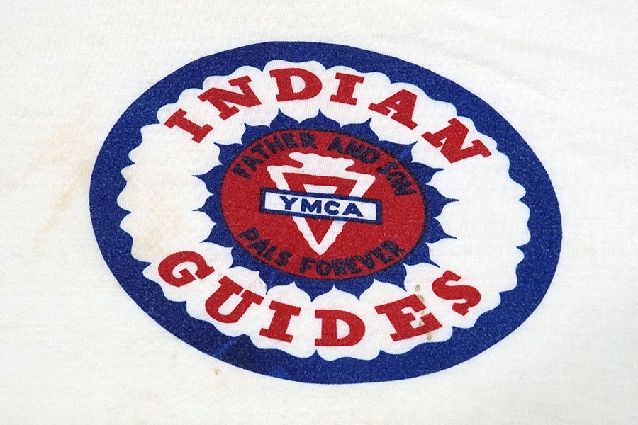 60'S CHAMPION ''YMCA INDIAN GUIDES'' WATER PRINT T SHIRT (SIZE.LARGE)