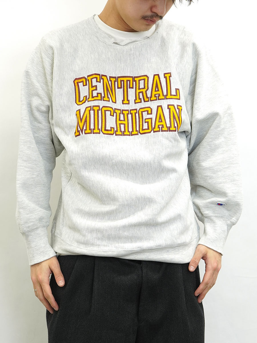 90's 刺繍タグ チャンピオンRW ''CENTRAL MICHIGAN'' グレー 表記(XL) USA製