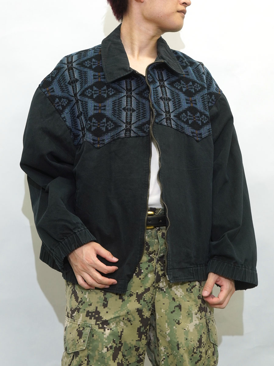 PENDLETON HIGH GRADE WESTERN WEAR COTTON JACKET BLACK (SIZE.XX