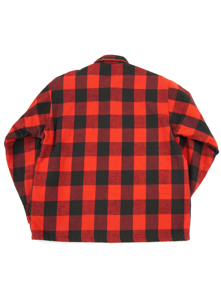 80's FIVEBROTHER 赤黒ブロックチェック キルティングライナー