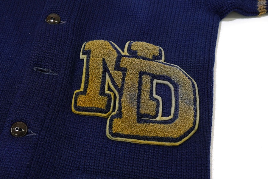 50's ''ND'' レタードカーディガン ネイビーブルー 実寸(M位)