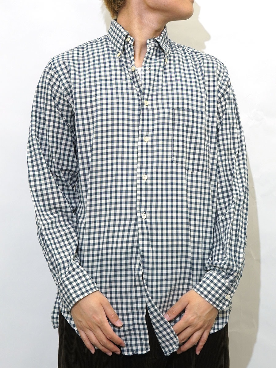 60's Fox Ltd. チェック柄 3点留め B.D.ロングスリーブシャツ マチ付き 実寸(16 1/2位)