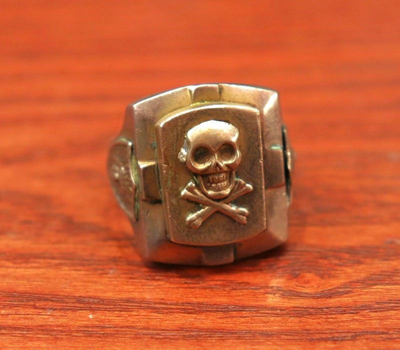 1940s MEXICAN BIKER RING , SKULL No41 , Size 23号
