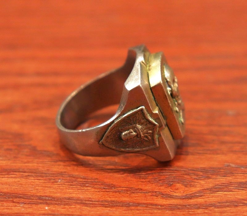 1940s MEXICAN BIKER RING , SKULL No41 , Size 23号