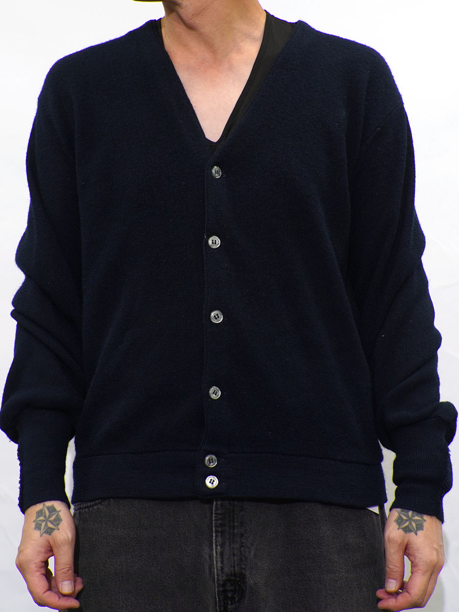 80's JCPenney The FOX Sweater アクリルカーディガン ネイビー 表記(M