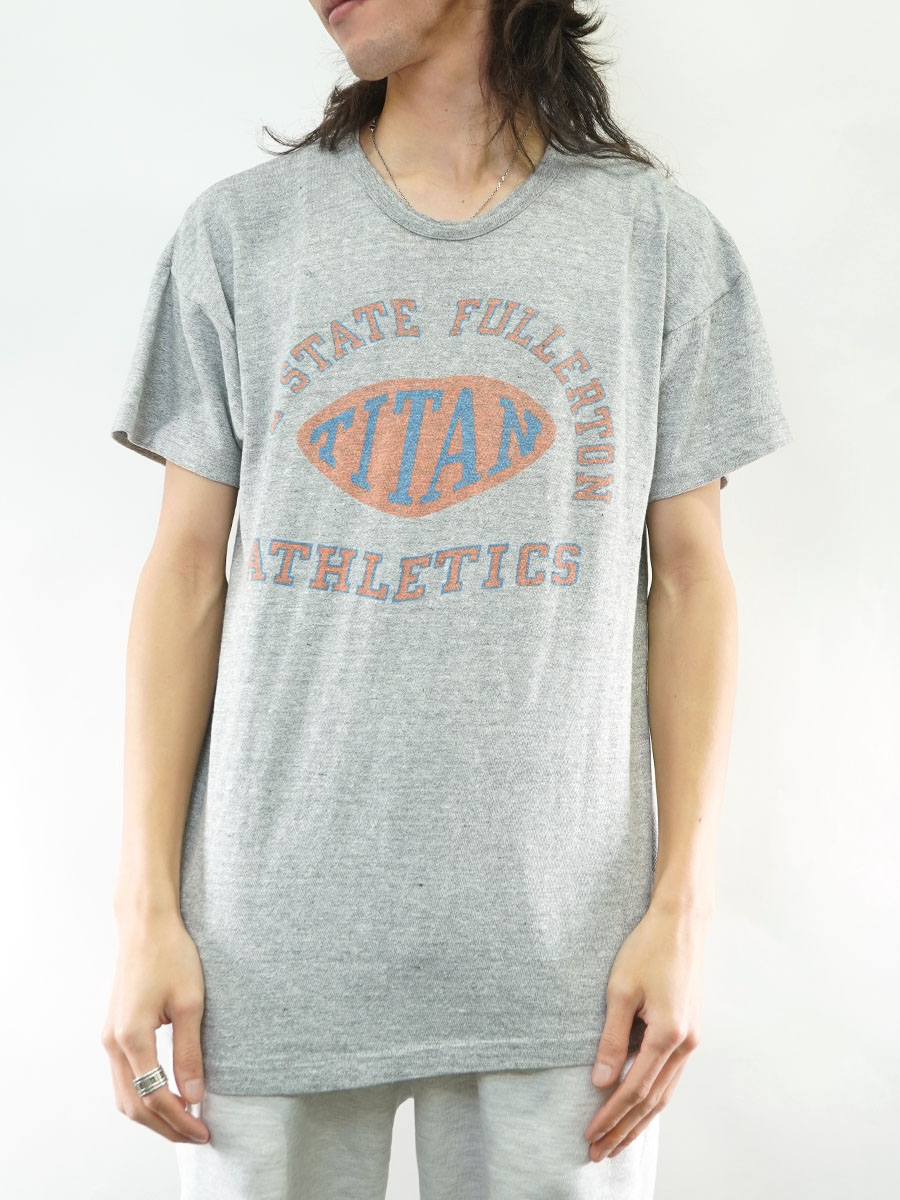 チャンピオンフットボールtシャツ 70s ヴィンテージ navy バータグ