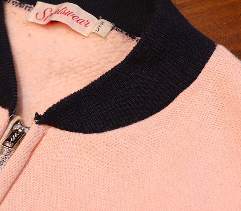 1950s VINTAGE SWEAT , PINK x BLACK , Size L