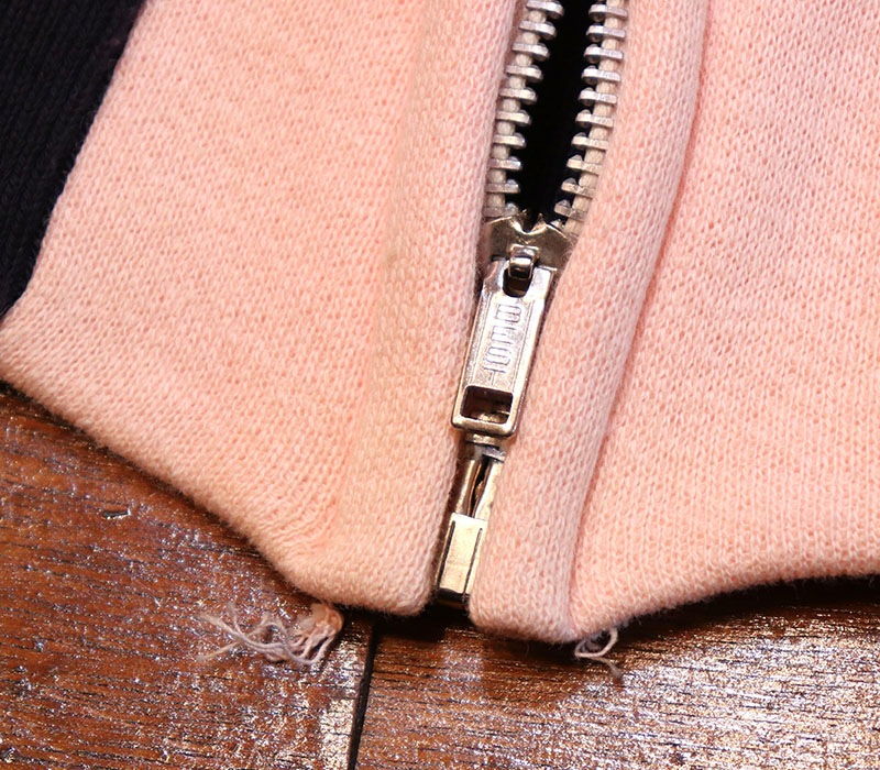 1950s VINTAGE SWEAT , PINK x BLACK , Size L