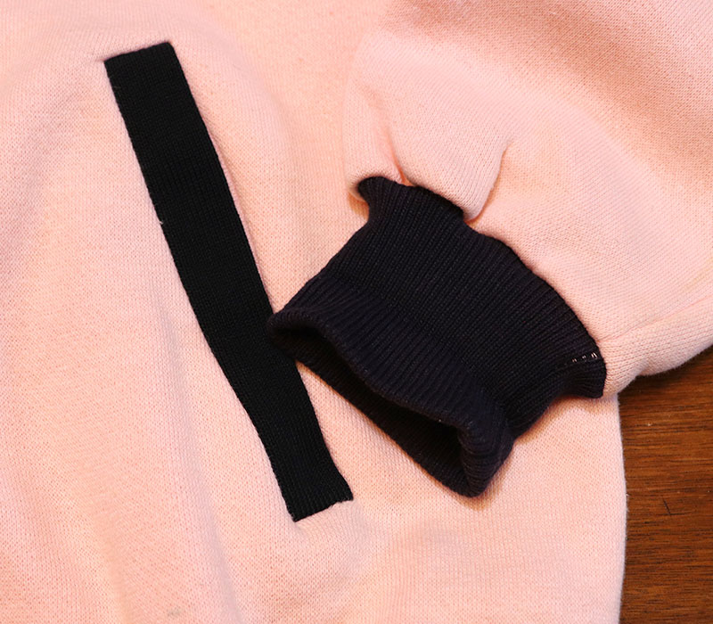 1950s VINTAGE SWEAT , PINK x BLACK , Size L